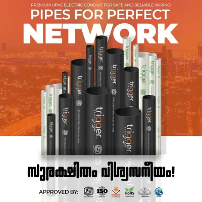 about_us_tri Trigger Electric conduit pipes poster showcasing durable pipes for safe electrical installations in industrial, commercial, and residential environments